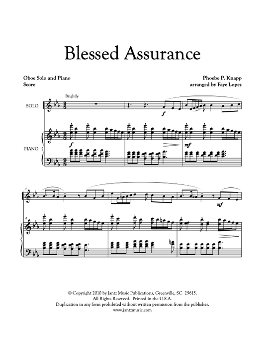 Blessed Assurance - Oboe Solo