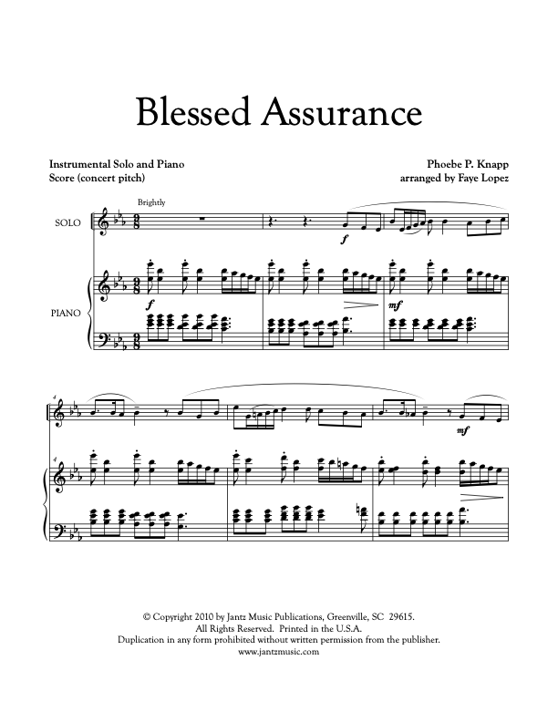 Blessed Assurance - Combined Set of All Solo Instrument Options