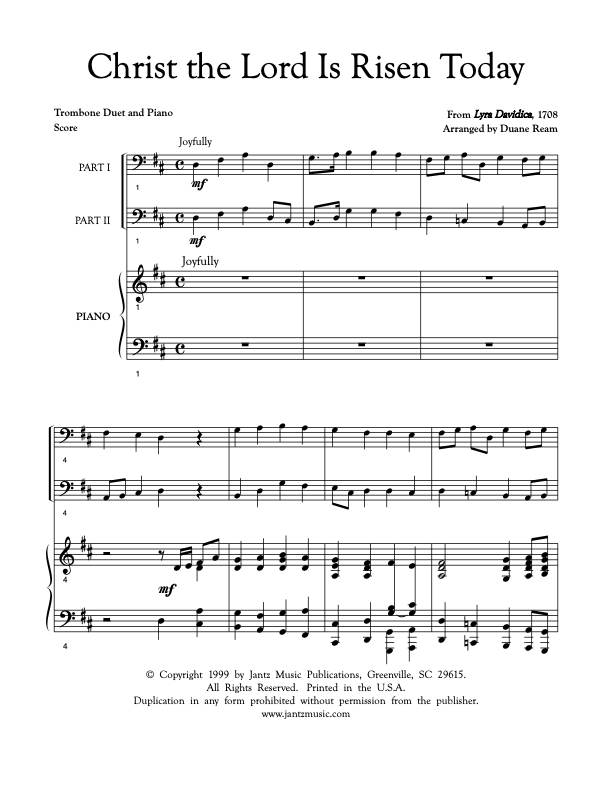 Christ the Lord Is Risen Today - Trombone Duet