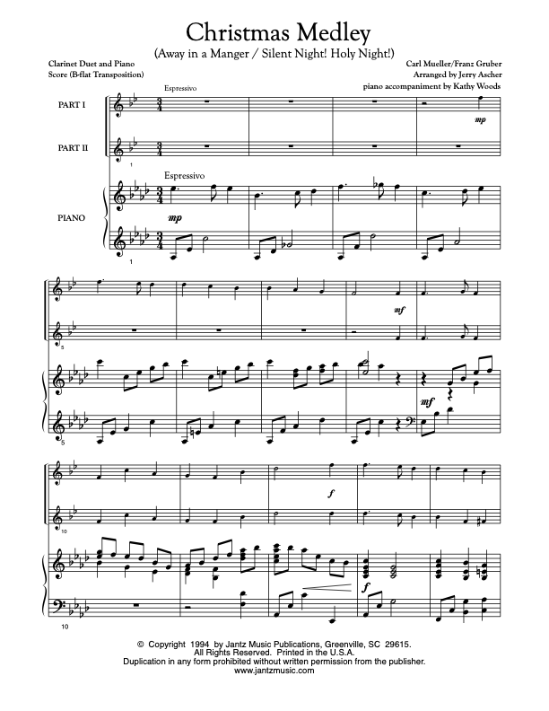 Christmas Medley - Clarinet Duet