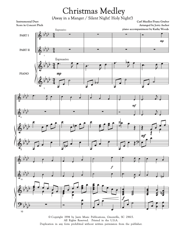 Christmas Medley - Combined Set of All Duet Instrument Options