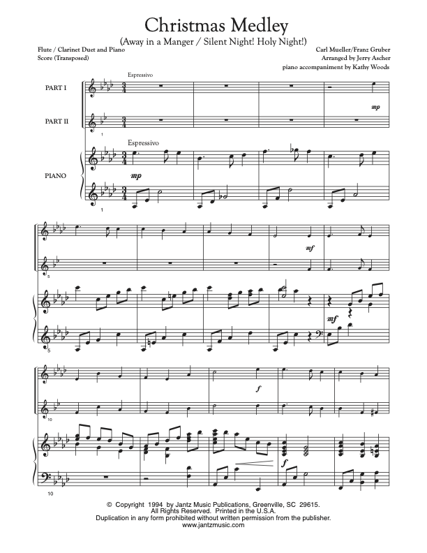 Christmas Medley - Flute/Clarinet Duet