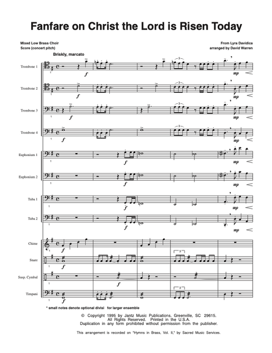 Christ the Lord Is Risen Today Fanfare - Low Brass Octet w/ percussion
