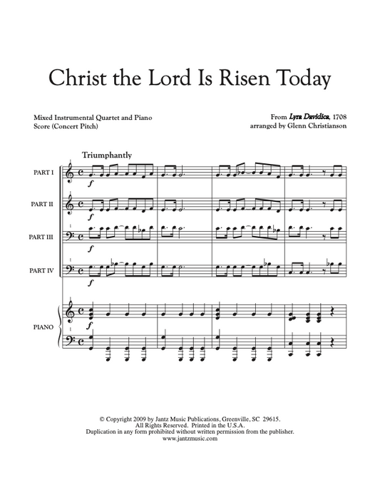Christ the Lord Is Risen Today - Combined Set of Both Mixed Quartet Versions w/ piano