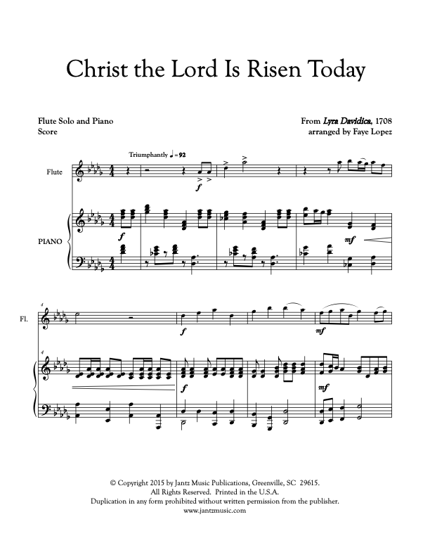 Christ the Lord Is Risen Today - Flute Solo