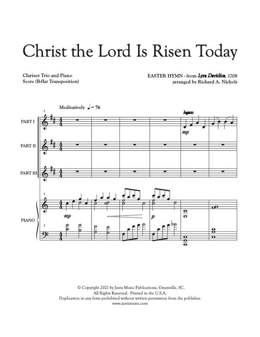 Christ the Lord Is Risen Today - Clarinet Trio