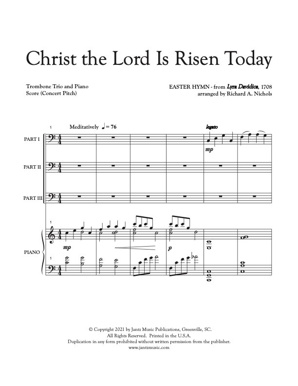 Christ the Lord Is Risen Today - Trombone Trio