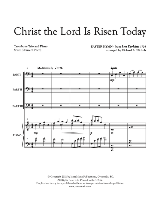 Christ the Lord Is Risen Today - Trombone Trio