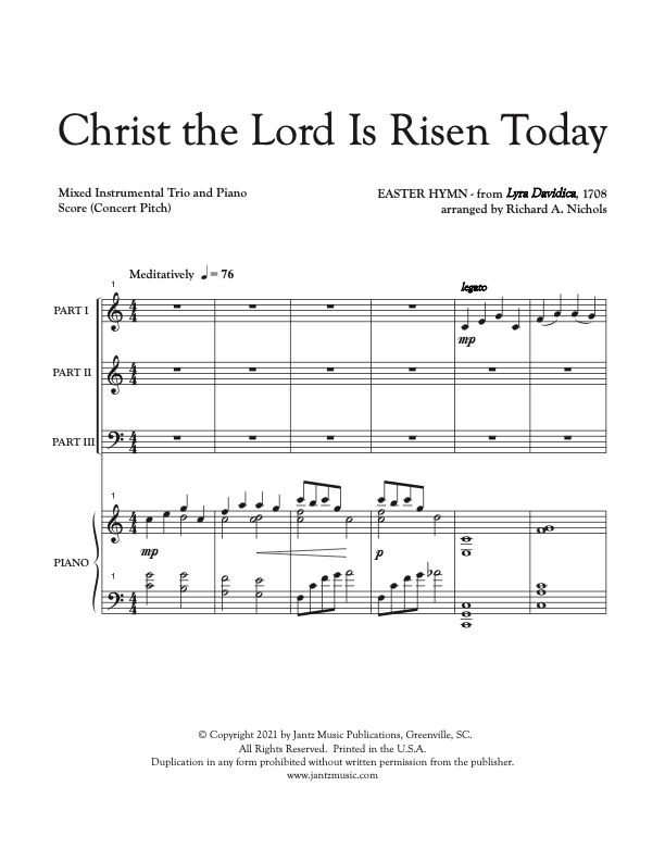Christ the Lord Is Risen Today - Combined Set of Mixed Brass & Mixed Woodwind Trios