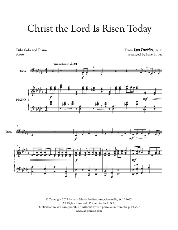 Christ the Lord Is Risen Today - Tuba Solo
