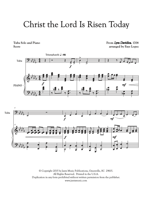 Christ the Lord Is Risen Today - Tuba Solo