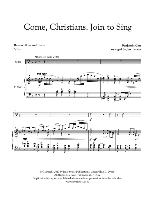Come, Christians, Join to Sing - Bassoon Solo