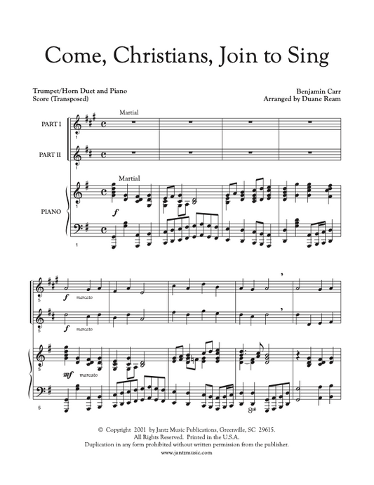 Come, Christians, Join to Sing - Trumpet/Horn Duet