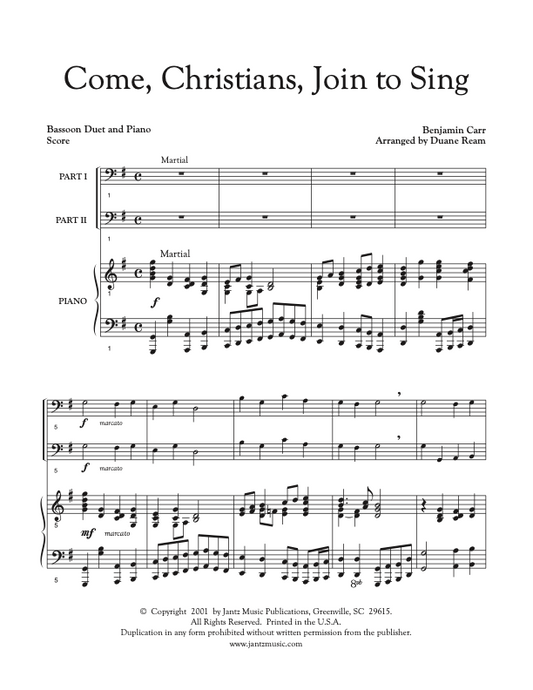 Come, Christians, Join to Sing - Bassoon Duet