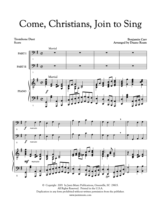Come, Christians, Join to Sing - Trombone Duet