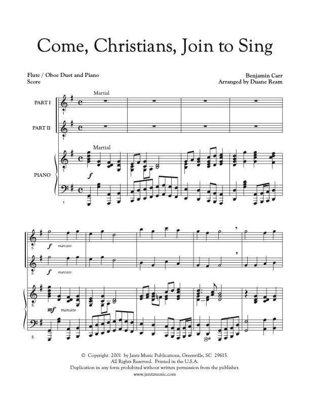 Come, Christians, Join to Sing - Flute/Oboe Duet