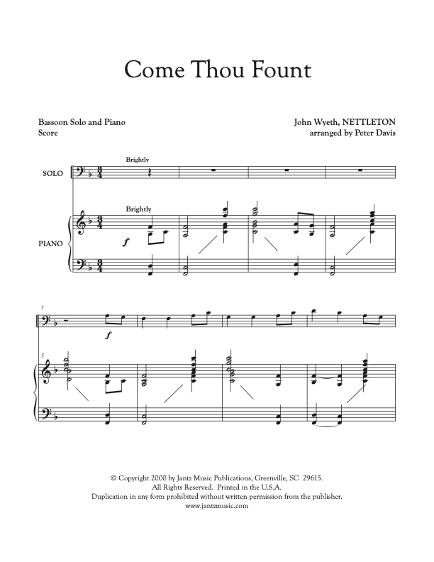 Come Thou Fount - Bassoon Solo