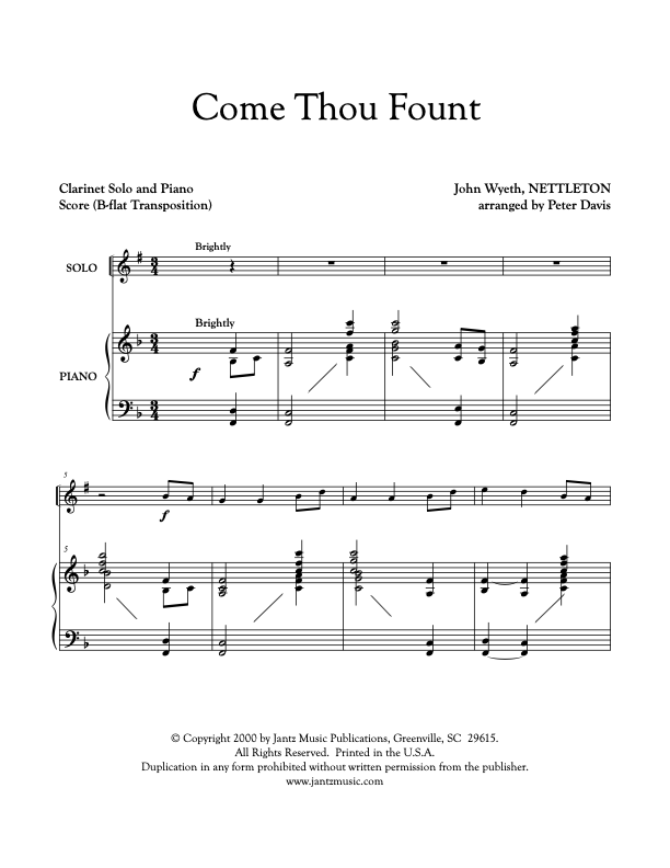 Come Thou Fount - Clarinet Solo