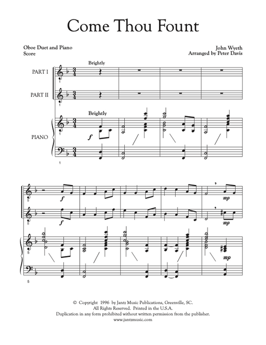 Come Thou Fount - Oboe Duet