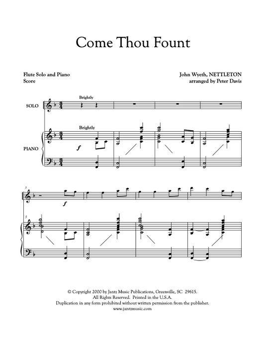 Come Thou Fount - Flute Solo
