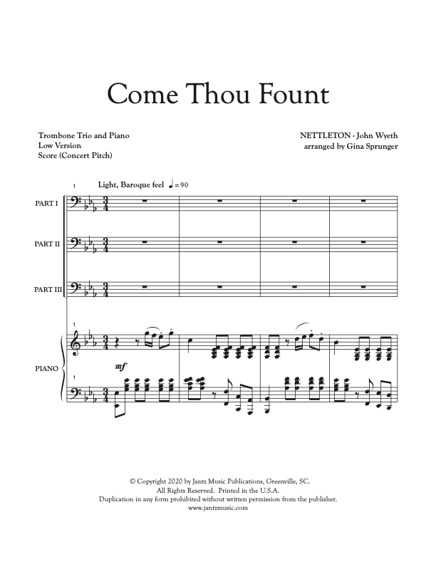 Come Thou Fount - Trombone Trio