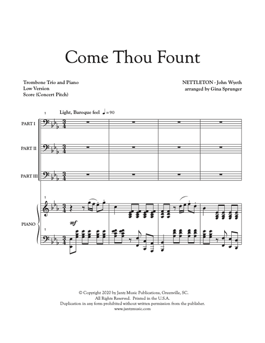 Come Thou Fount - Trombone Trio