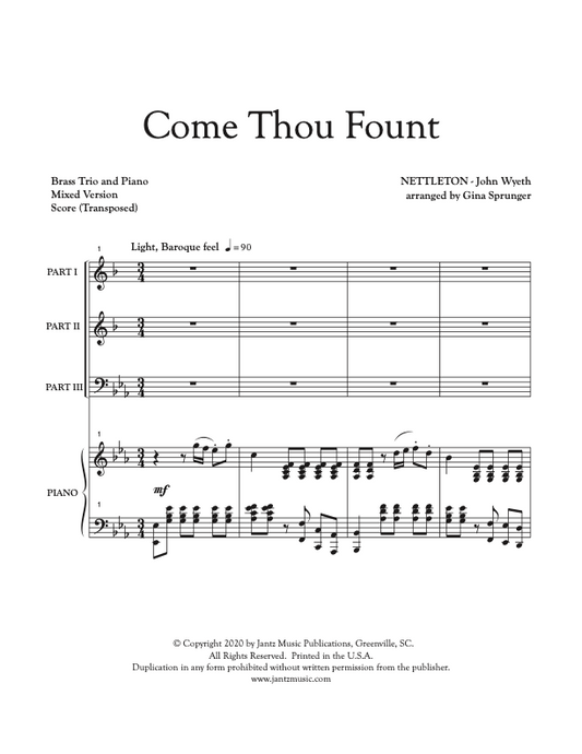 Come Thou Fount - Mixed Brass Trio