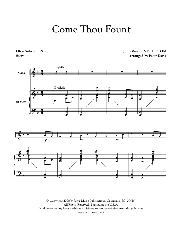 Come Thou Fount - Oboe Solo