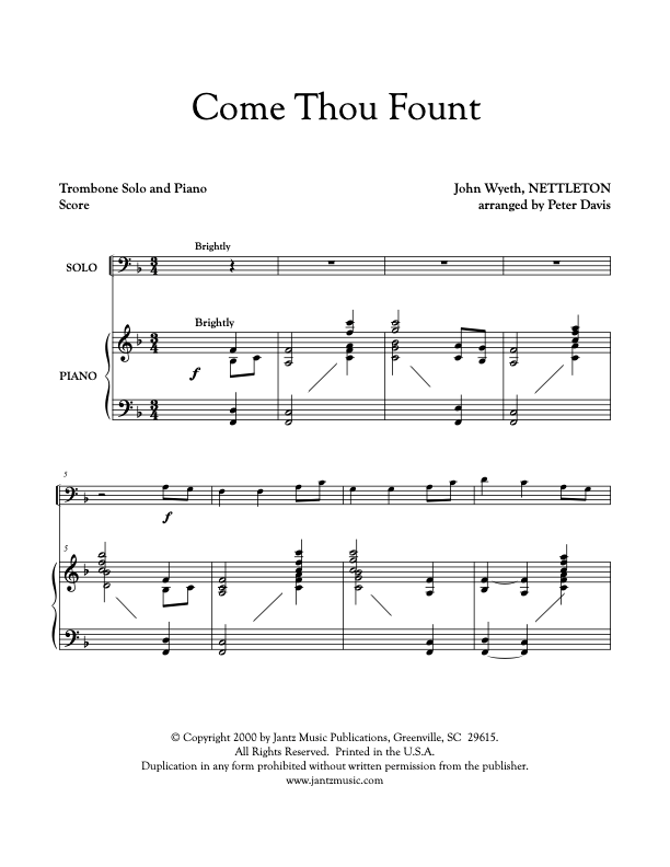 Come Thou Fount - Trombone Solo