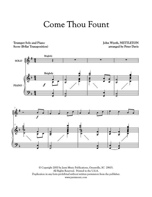 Come Thou Fount - Trumpet Solo