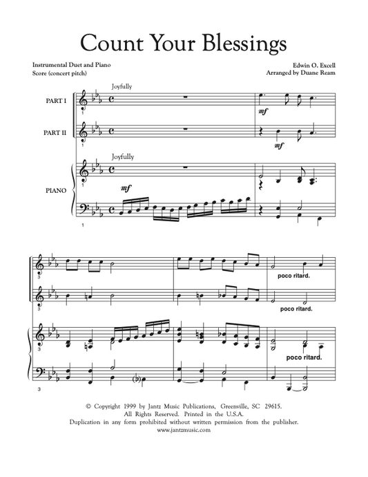 Count your Blessings - Combined Set of All Duet Instrument Options