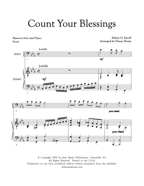 Count Your Blessings - Bassoon Solo