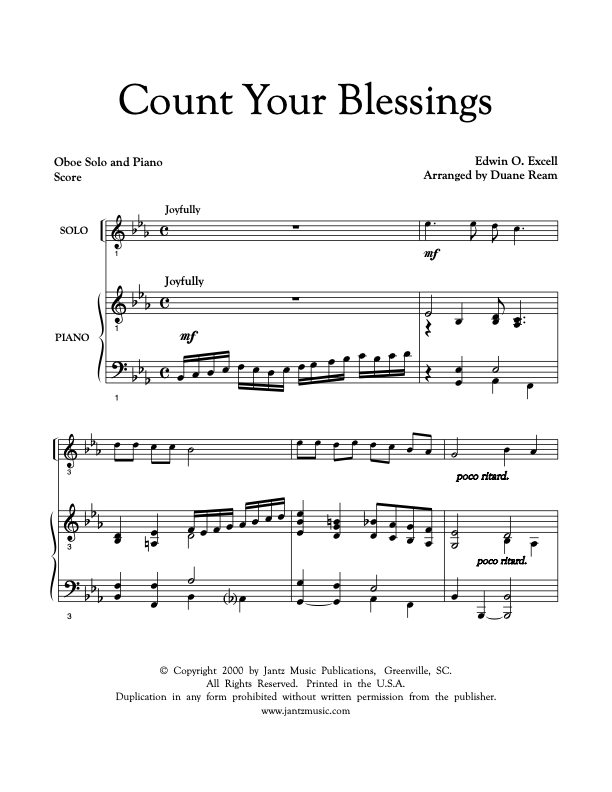 Count Your Blessings - Oboe Solo