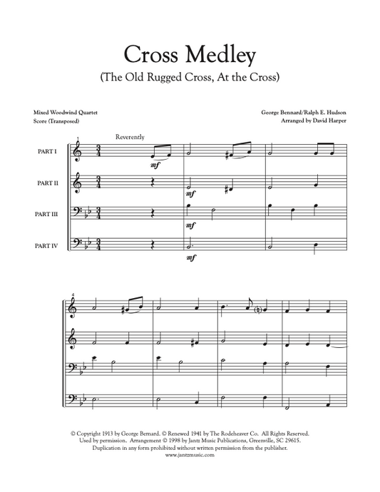Cross Medley - Mixed Woodwind Quartet