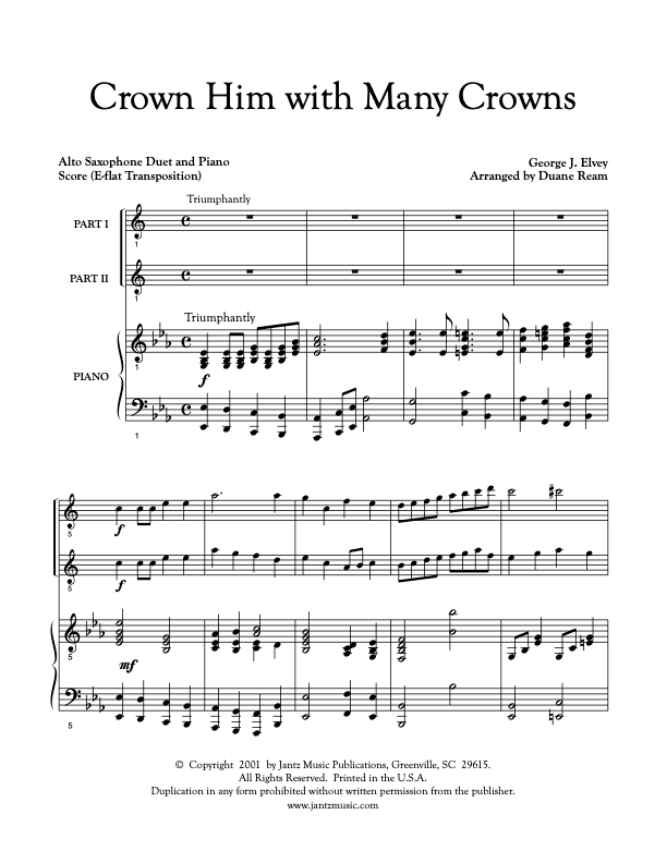 Crown Him with Many Crowns - Alto Saxophone Duet