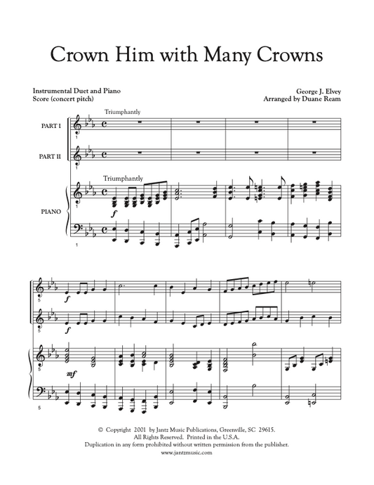 Crown Him with Many Crowns - Combined Set of All Duet Instrument Options