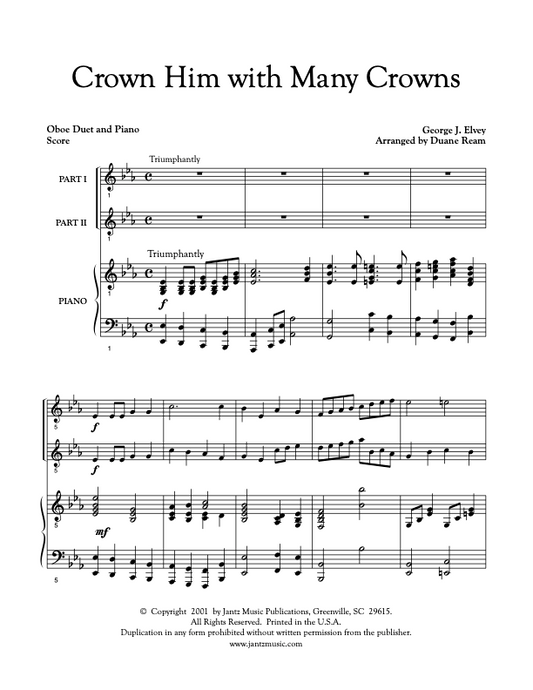 Crown Him with Many Crowns - Oboe Duet