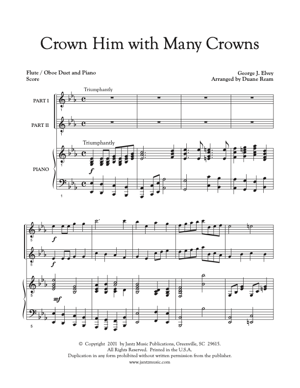 Crown Him with Many Crowns - Flute/Oboe Duet