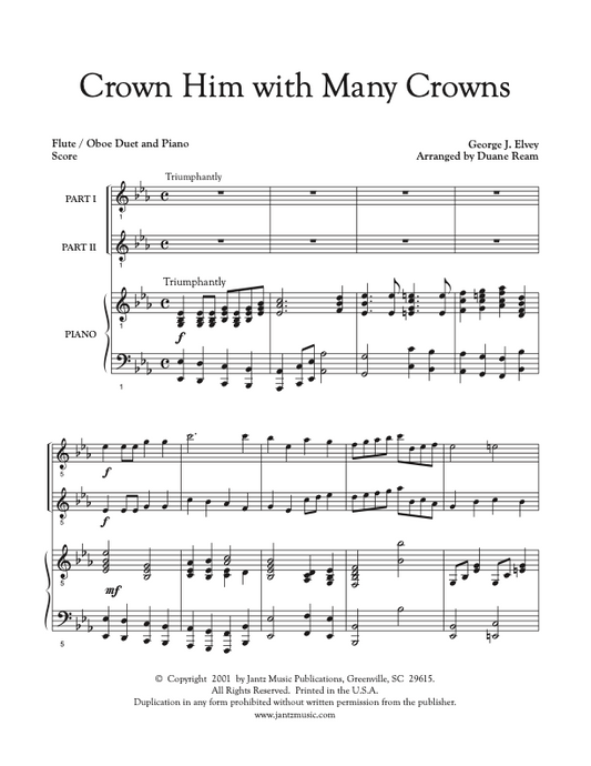 Crown Him with Many Crowns - Flute/Oboe Duet
