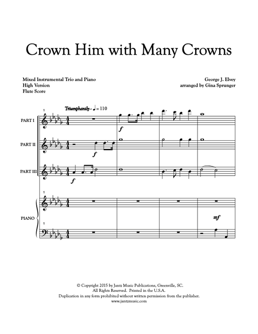 Crown Him with Many Crowns - Flute Trio