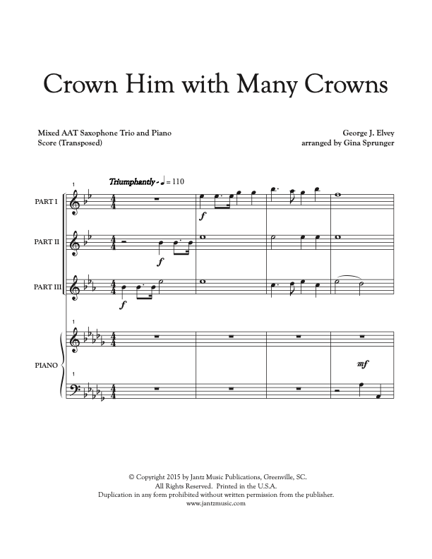Crown Him with Many Crowns - AAT Saxophone Trio