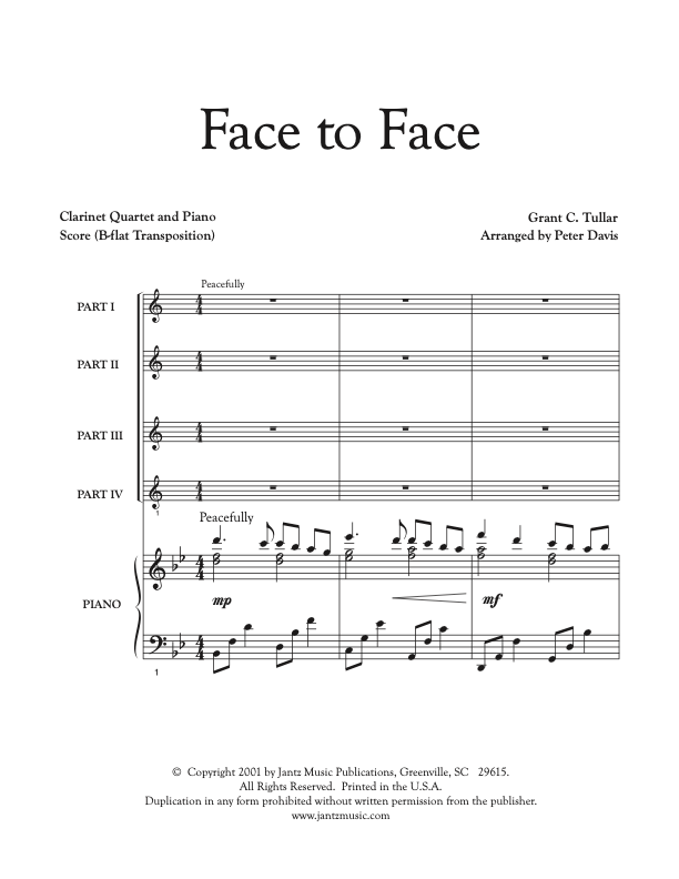 Face to Face- Clarinet Quartet