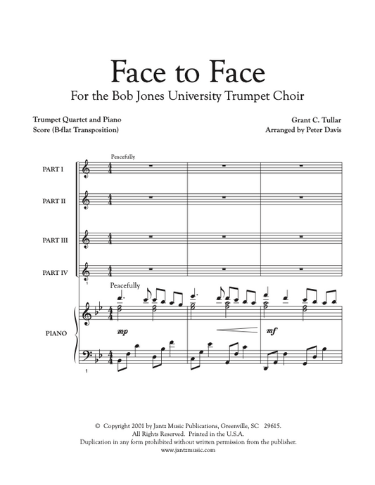 Face to Face- Trumpet Quartet