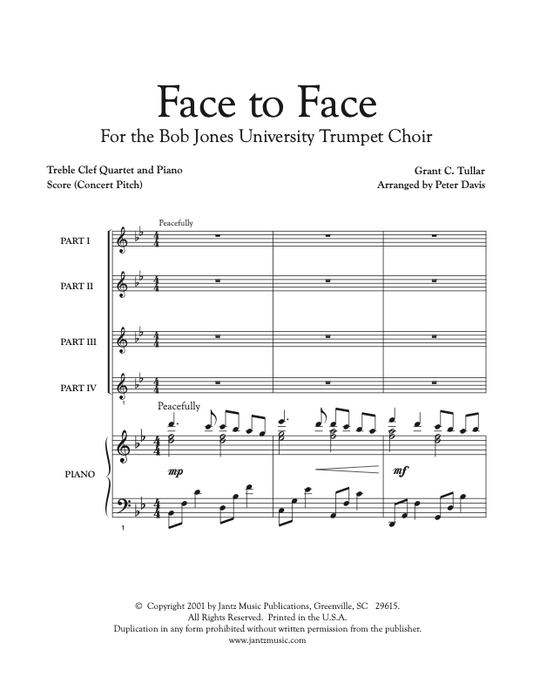 Face to Face- Combined Set of Flute/Clarinet/Trumpet Quartets