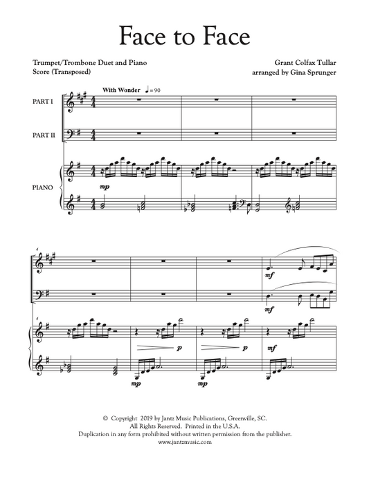 Face to Face - Trumpet/Trombone Duet