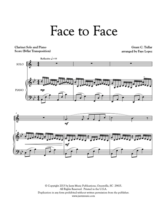 Face to Face - Clarinet Solo