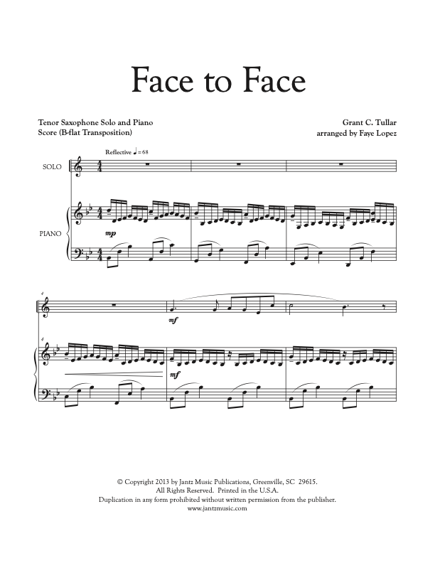 Face to Face - Tenor Saxophone Solo