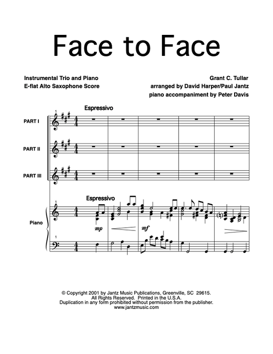 Face to Face - Alto Saxophone Trio