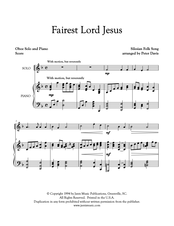 Fairest Lord Jesus - Oboe Solo