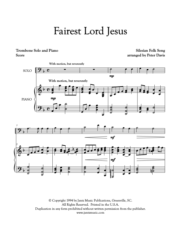 Fairest Lord Jesus - Trombone Solo